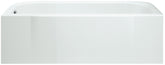 Sterling Accord Series 71141110-0 Bathtub, 60 in L, 30 in W, Alcove Installation, Solid Vikrell, White, High-Gloss